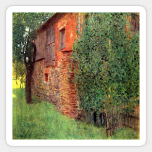 Farmhouse at Kammer by Gustav Klimt Sticker